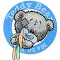 Teddy Bear with toy badge machine embroidery design